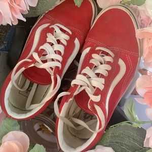 Red and White Old Skool Vans